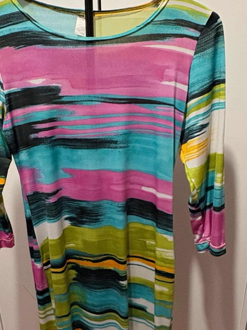 SHEIN Colorful Abstract Striped Long Sleeve Dress – Size L